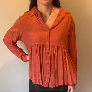 Umgee Women's Terracotta Button-Down Shirt
